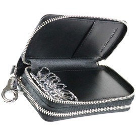 Berkut Carbon Leather x Grain Leather Mini Wallet, Coin Purse, Card Slots Included, Black