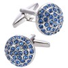 Jonwo Round Cufflinks for Men Women with Crystals In Gift
