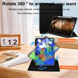 Lemxiee PU Leather Case for Honor Pad 10 Case with Pen Slot & Rotating Stand & Scratch-Resistant, PU Leather + Acrylic Case