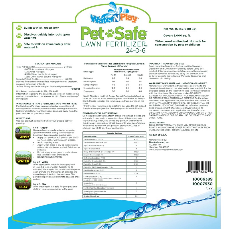 The Andersons Professional Pet Safe 24-0-6 Fertilizer - Covers up