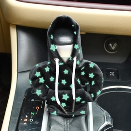 tycardor HT Gear Stick Mini Funny Sweater Hoodie Shift Knob Cover Upgrade Star Glow in the Dark Universal Black, Type A