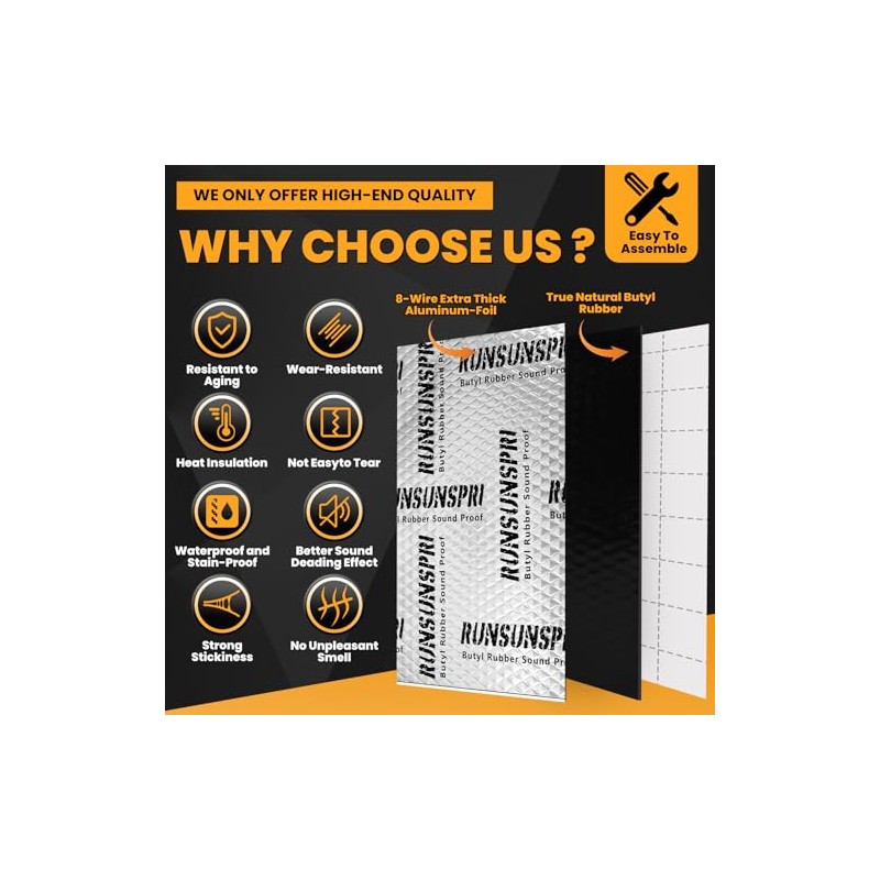 Car Sound Deadening Mat - 80 Mil Thickness for Ultimate