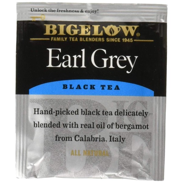 Bigelow Earl Grey Tea Bags 28-Count Box (Pack of 1) Black Tea Bags with Oil of Bergamot All Natural Gluten Free Rich in Antioxidants