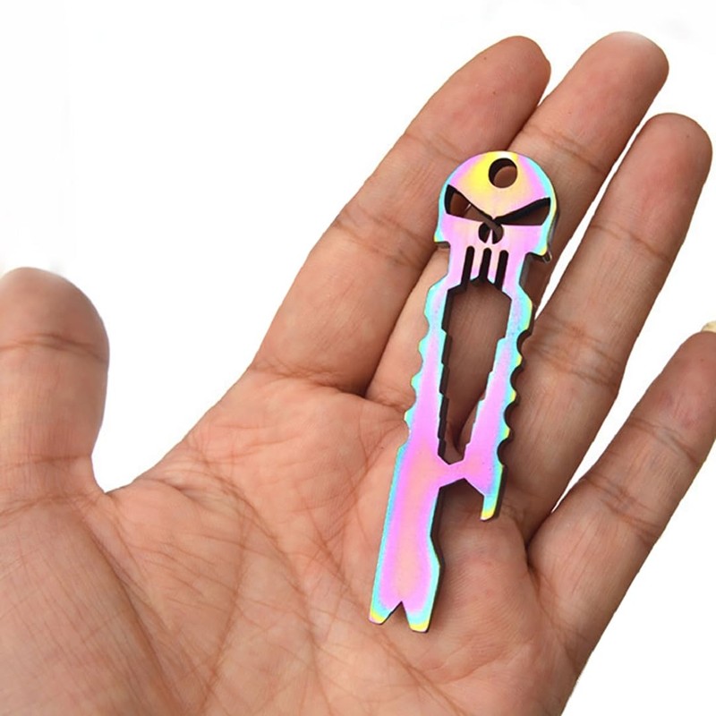 Harlorki 3 PCS Multi-function Skull EDC Tool Pocket Stainless Steel