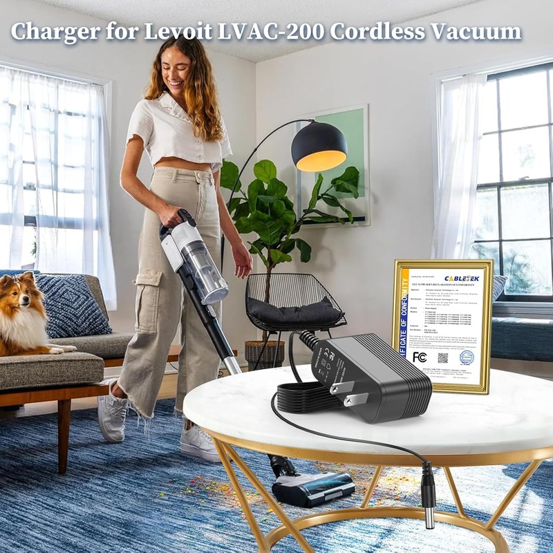 26V Charger for Levoit Cordless Vacuum AC Adapter Compatible with