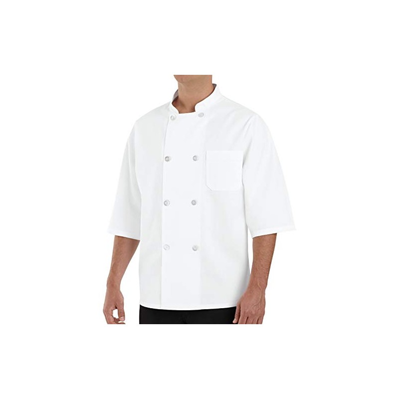 Chef Designs mens Designs® ½ Sleeve Coat chefs jackets, White,