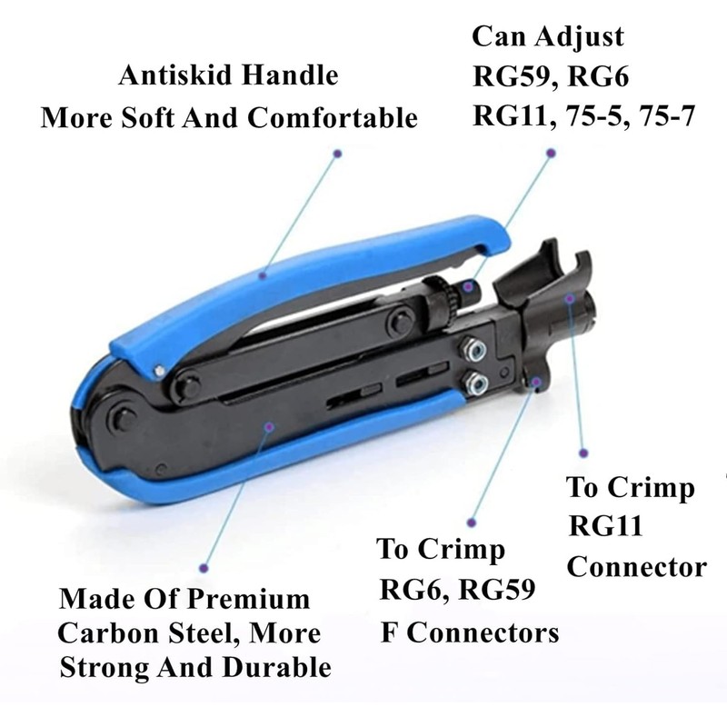 Gaobige Coax Cable Crimper Tool Kit, Coaxial Compression Tool for