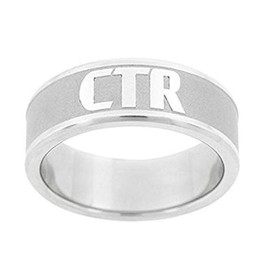 One Moment In Time J151 Size 12 Frost Stainless Steel Ring Mormon LDS CTR
