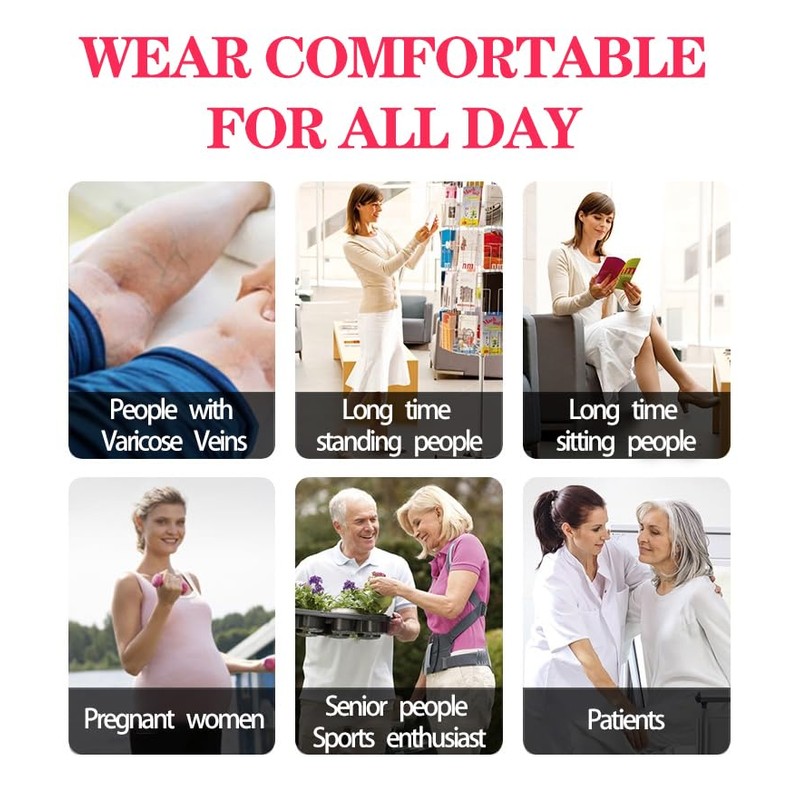 Open Toe Compression Socks 2 Pairs 15-20mmHg Support Circulation Medical