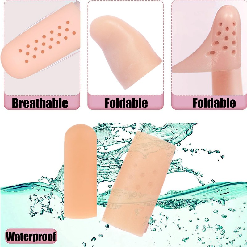 Gel Finger Cots,20 Pcs Silicone Finger Protectors Covers,Finger Caps Finger