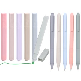 KARELLS Pastel Highlighter Set, 6 Pens Aesthetic Bible Highlighter and 5 Black Fineliner Pens, Multicoloured Pastel Highlighter Bible Accessories, for Journal, Bible, School, Office