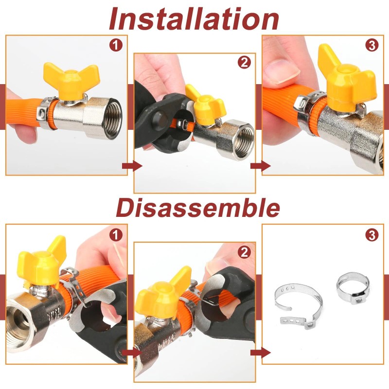 Hydencamm 600 Single Ear Hose Clamps - 22 Sizes Stainless