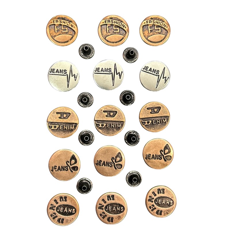 Loty Store 15 Sets 20mm Replacement Jeans Buttons Pants Metal