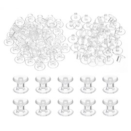 PATIKIL M5x5mm Plastic Binding Post, 50 Sets Plastic Chicago Screws Binding Screw Rivet Post Press-on Buckle for Leather Scrapbook Photo Albums, Transparent