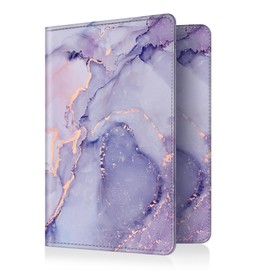 Fintie Passport Vaccination Certificate Protective Cover - Premium Faux Leather Passport Holder Travel Organiser with RFID Blocking for Credit Cards, ID, Travel Documents for Men and Women, W-Purple