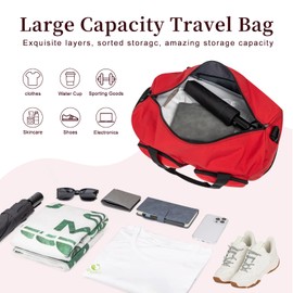 Travel Bag Overnight Bag Duffle Weekend Bag for Men,Women Travel Gym Bag with Shoe Compartment (Blue, 30L)