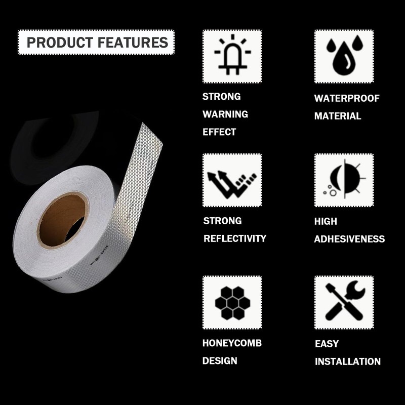 Qomovo Solas Reflective Tape Silver Marine Safety Warning Tape(2in x