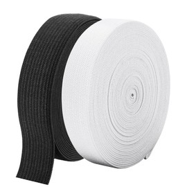 Elastic Band Sewing 20 mm Wide Trouser Elastic Band 2 Pieces 10 m Elastic Wide Band for Sewing Elastic Band Rubber Band for Waistband Black White