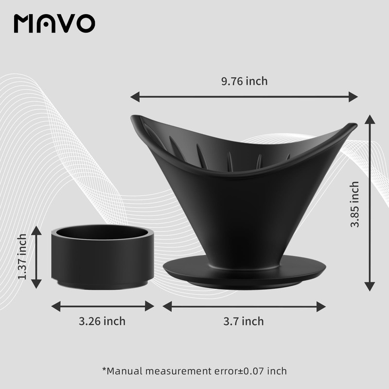 MAVO Coffee Dripper, Pour Over Ceramic Coffee Dripper with Tray,