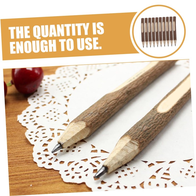 COHEALI 10Pcs Natural Log Pencils Wooden Pencils for Writing Drawing
