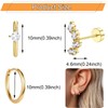 3 Pairs Stud Hoop Earrings Set for Women, Hypoallergenic 18K