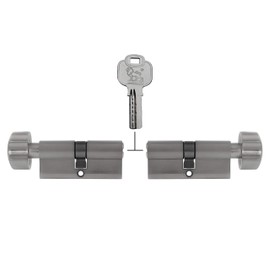Löwen Sicherheit 2x Knob Cylinder KD 60 mm 30/30 Keyed Alike Including 10 Keys