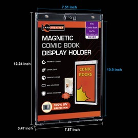 Crystal Clear One Touch-values 2ct Magnet-cases Silver Display-System, UV-protected Premium MINT-comic Slab Protectors for Wall-mounting, Paper 11x14