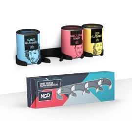 NewGround Designs Gewürzregal für Just Spices - zum Kleben oder Schrauben - für 4 Gewürzdosen - hängend - für Schranktür oder Wand - Schweberegal