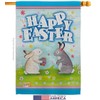 Happy Easter Bunnies Lovely Egg Garden House Flags Set Springtime
