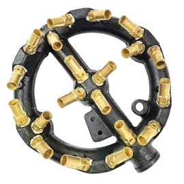 DaYvlen Cast Iron Propane Jet Burner Head with Brass Flame Tips for Outdoor Camping Turkey Frying (Propane Burner with 20 Tips)