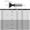 10-35mm*45° / 60° End Mill, HSS Dovetail Cutter Milling Tool