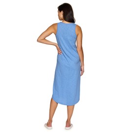 RBX Active Midi Dress for Women, Lightweight Cotton/Modal Blend Long Length Athleisure Slub Sun Dress Tunic Capri Blue XL