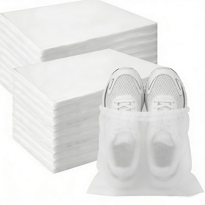 Garsence 200 Pack Shoe Storage Bags, Large Drawstring Dust Bags