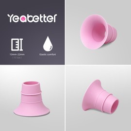 Yeabetter 13mm Flange Insert Compatible with Elvie Stride, S18 S21 S23, Medela, for Spectra S1 S2, TSRETE, Momcozy S9 Pro S10 S12 Pro Wearable Pumps, Reduce 24mm Breast Pump Flanges Down to 13 mm, 2PC