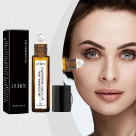 OFOCASE Eye Essence Oil,Pure Organic Castor Oil Roll on For Lips, Eyebrows, Under Eyes, Eyelashes and Cuticles - Easy, Less Mess Moisturizer Roller Ball Cold Pressed,(2pcs)