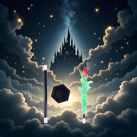 Pchnfei 1 Set Black Magic Wand to Flower, for Playing Magic, Close-up Magic Prop Magic Flower Stick Magic Kits Accessories Games Trick Wand Magicians Tricks