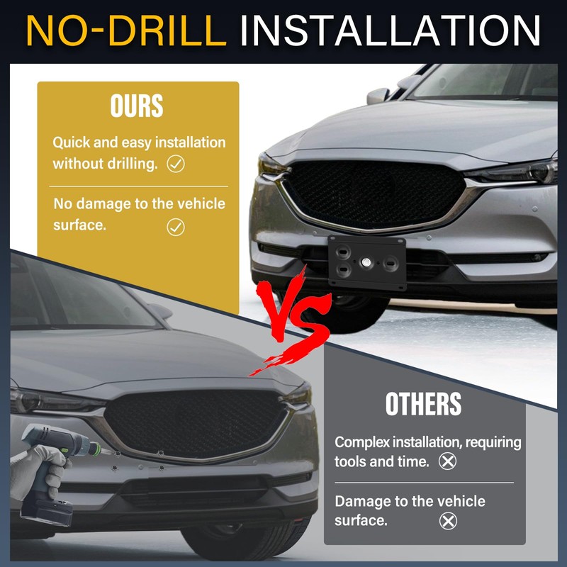 Anti-Theft License Plate Holder Compatible with Mazda CX-30 2020-2024, Mazda