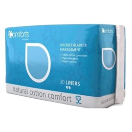 Premium Panty Liners for Women, 30 Liners, 100% Natural Cotton | 40 ml Capacity | Natural Cotton Comfort Discreet Bladder Management Liners | Panty Liners