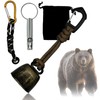 Liebste Bear Bell, One-Touch Silence Function, Includes Whistle, Paracord Khaki