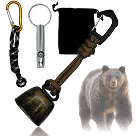 Liebste Bear Bell, One-Touch Silence Function, Includes Whistle, Paracord Khaki