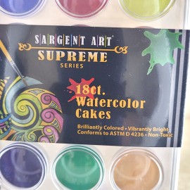 SARGENT ART Watercolor Color Supreme Series 18 ct Vibrant Bright Non Toxic Sargent Art  New