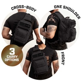 Tacticon BattlePack Lite | Tactical Everyday Waterproof Sling Pack | Combat Veteran Owned Company | EDC Backpack Bag for Men & Athletes | Molle Backpacks for Outdoor Utility | 7L