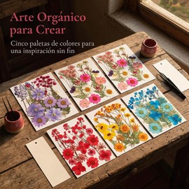 Flores Prensadas Secas para Resina - 5 Colores Vibrantes- Ideal para Arte de Uñas, Decoración con Epoxi y Joyería DIY - Incluye 5 Bolsas de Flores Naturales Aplastadas para Manualidades