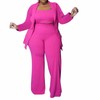 Women's Plus Size Two Piece Open Front Long Sleeve Blazer