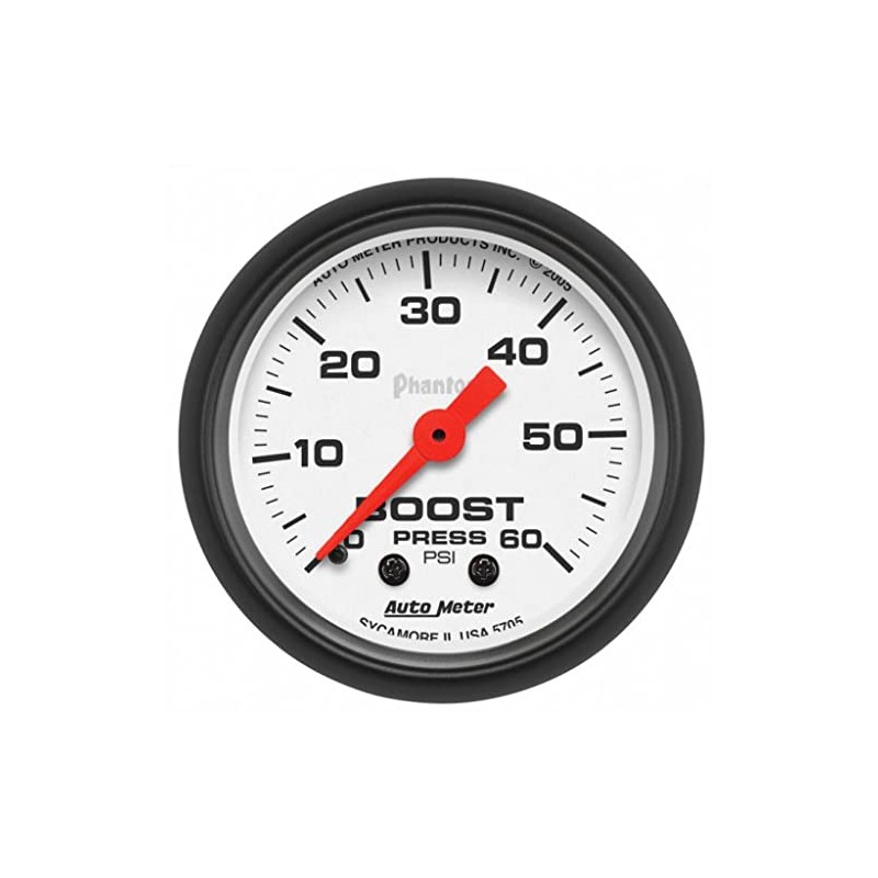 AutoMeter Boost Gauge Phantom 52mm 0-60 PSI Mechanical