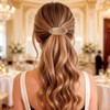 Oval Hair Barrette, Gold, 1 Pack