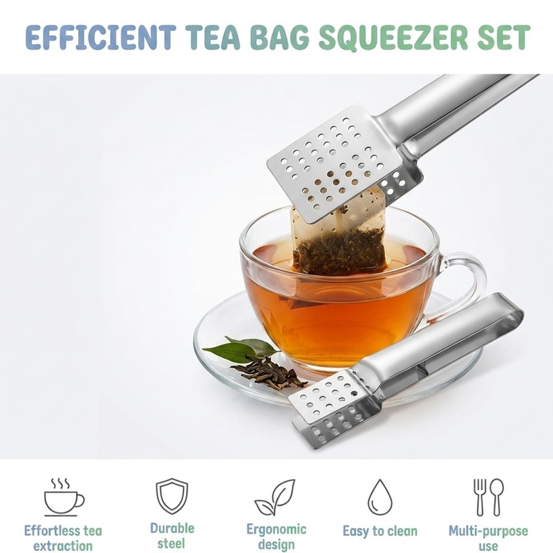 4Pcs Tea Bag Squeezer, Teabag Squeezer Tool, Tea Bag Tongs