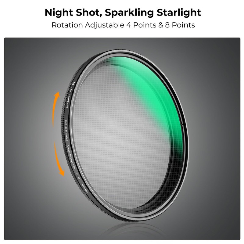 K&F Concept 52mm Variable Star Filter, 4 Points 8 Points