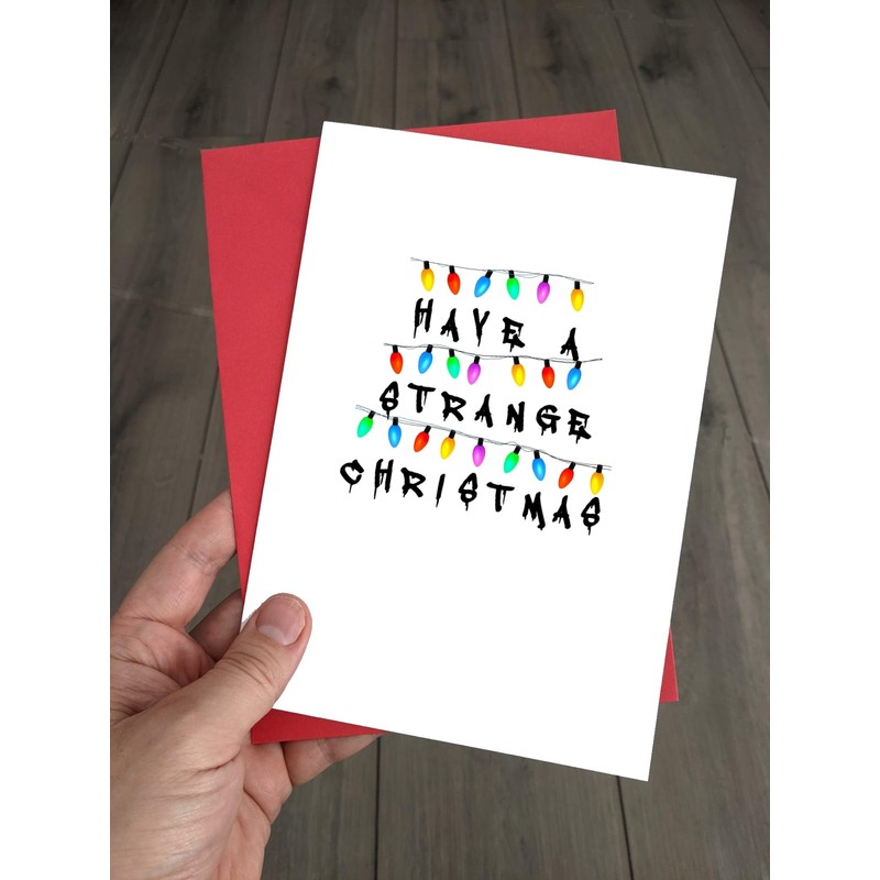 Funny Stranger Things Christmas Card - Have a Strange Xmas