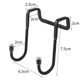 Black Over The Door Hooks Hanger, Stainless Steel Over Cabinet Hook Hanger Shower Towel 2 Hooks Cupboard Closet Door Hanger with Rubber End for Bathroom Kitchen Bedroom, Coats Towel Keys (4 Pack)